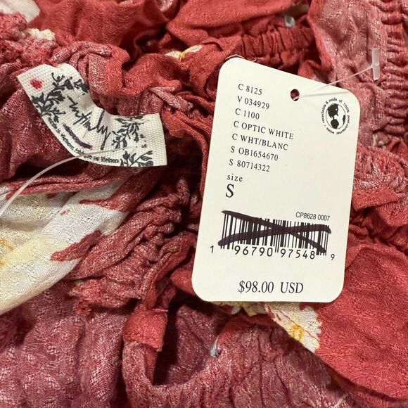 NWT Free People Pink Ruched Off-Shoulder Sundress size S - Picture 10 of 11